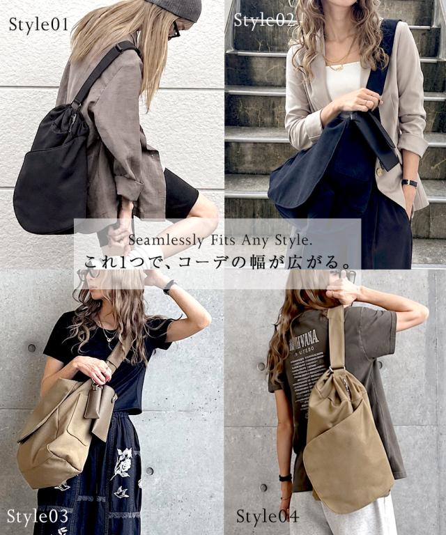 REAIMER キャンバス 2way ショルダーバッグ(メガネケース、リップケースのチャーム付)