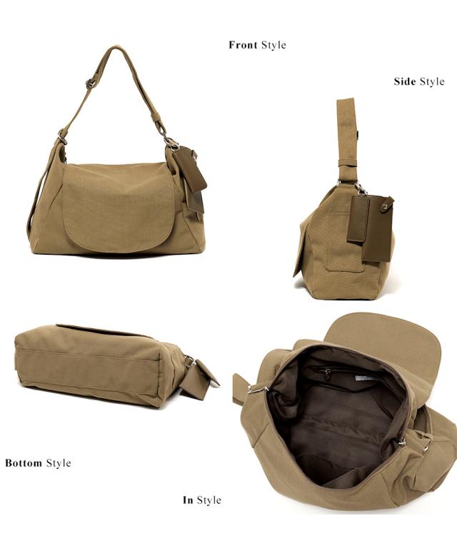 REAIMER キャンバス 2way ショルダーバッグ(メガネケース、リップケースのチャーム付)