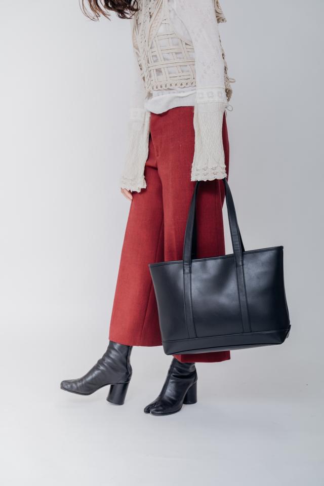 DEVICE＋ フェイクレザー シックデザイントートバッグ