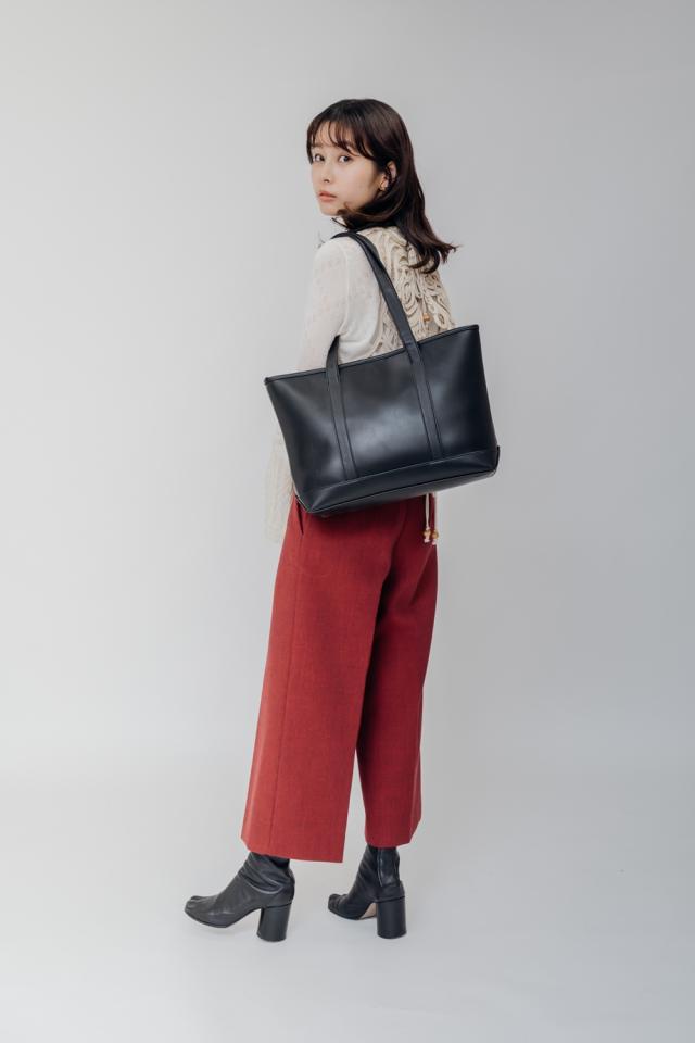 DEVICE＋ フェイクレザー シックデザイントートバッグ