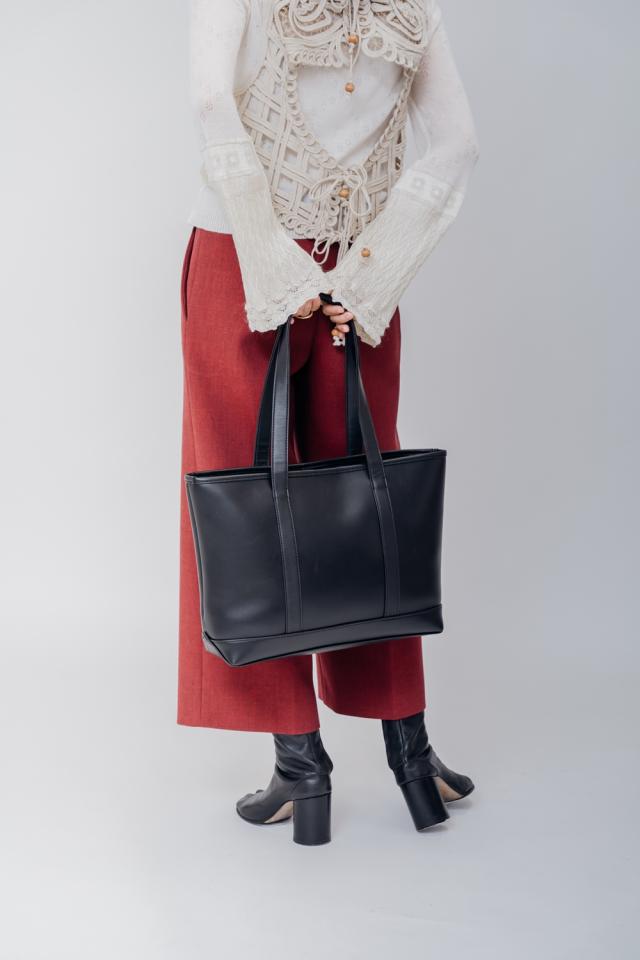 DEVICE＋ フェイクレザー シックデザイントートバッグ