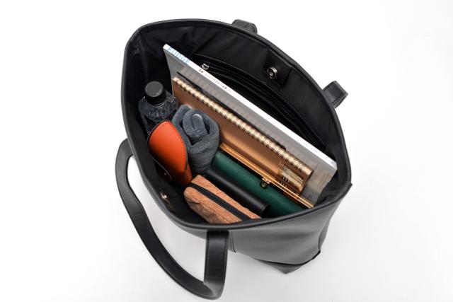 DEVICE＋ フェイクレザー シックデザイントートバッグ