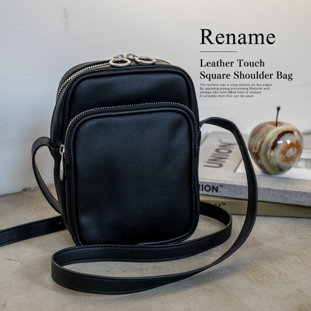 Rename レザータッチ スクエア ショルダーバッグ   