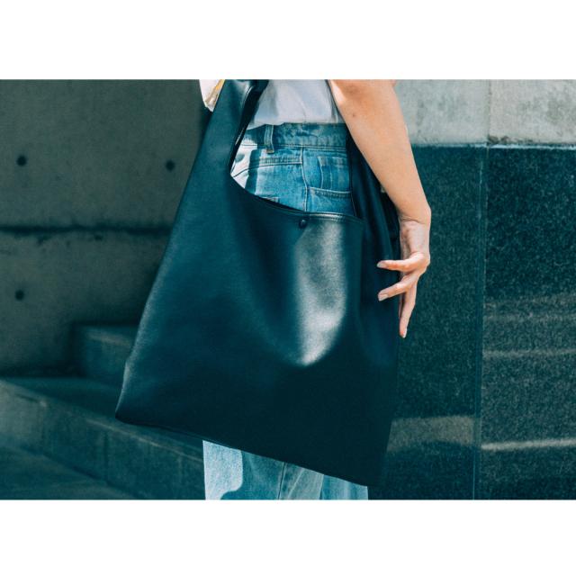 Rename フェイクレザー2wayショルダー付きマルシェバッグ 