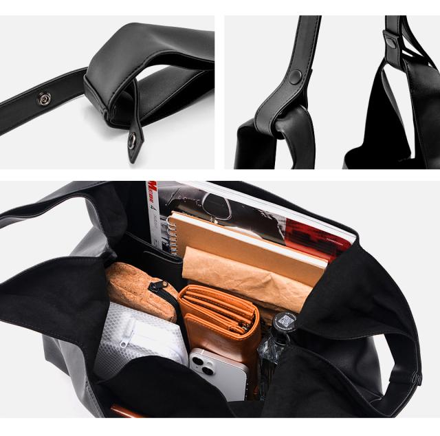 Rename フェイクレザー2wayショルダー付きマルシェバッグ 