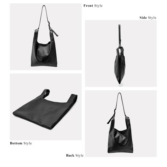 Rename フェイクレザー2wayショルダー付きマルシェバッグ 