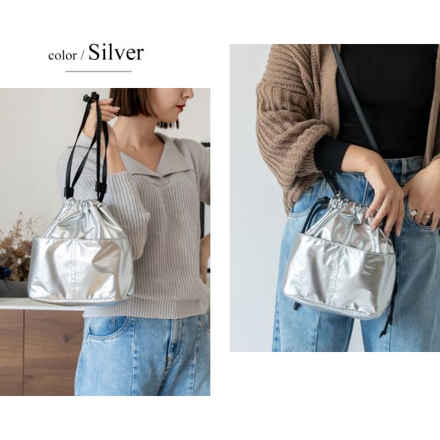 Rename 3way シャイニー巾着 トート ショルダーバッグ