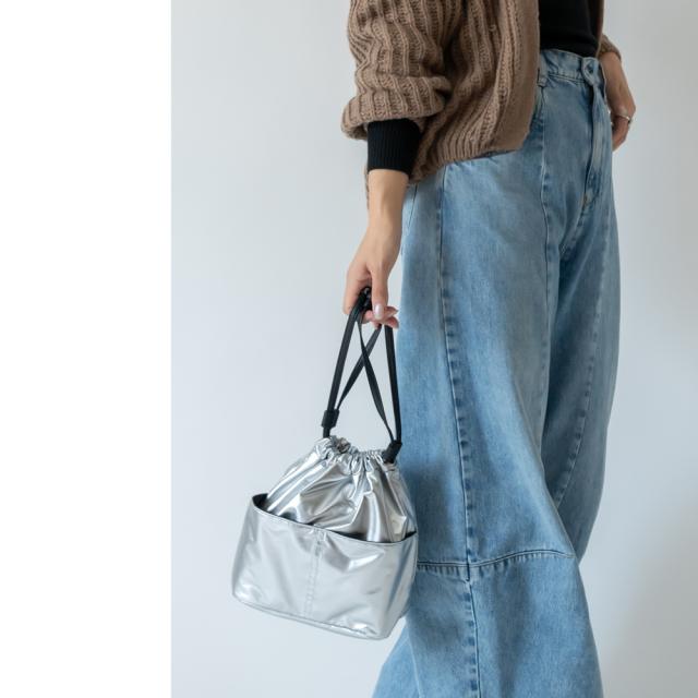 Rename 3way シャイニー巾着 トート ショルダーバッグ