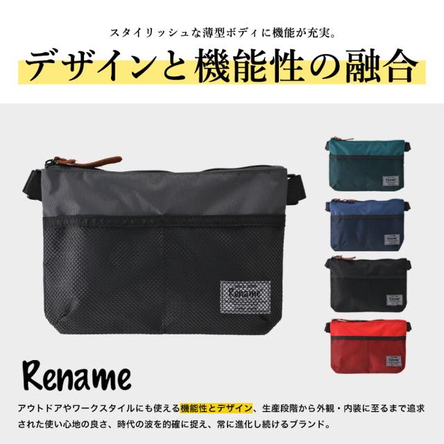 Rename メッシュポケットナイロンサコッシュ