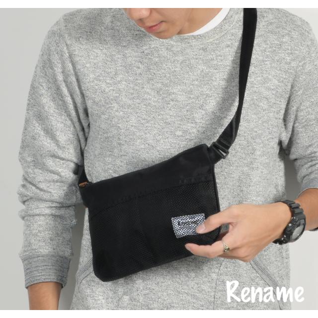 Rename メッシュポケットナイロンサコッシュ