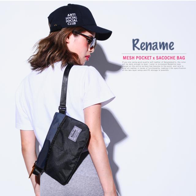 Rename メッシュポケットナイロンサコッシュ