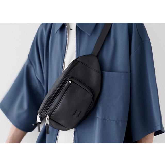 Rename フェイクレザー 刺繍デザイン ウエストバッグ/ボディバッグ