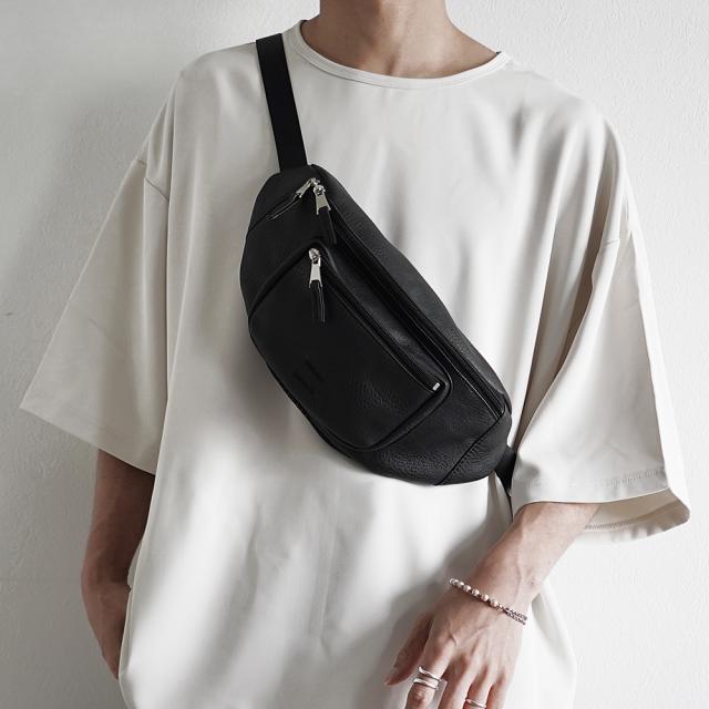 Rename フェイクレザー 刺繍デザイン ウエストバッグ/ボディバッグ