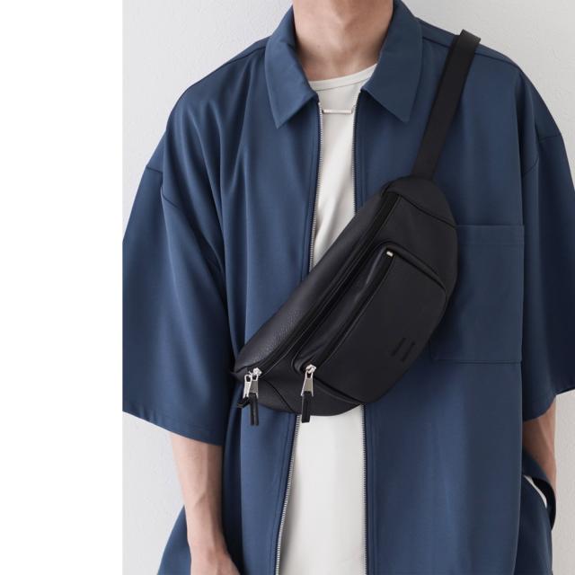 Rename フェイクレザー 刺繍デザイン ウエストバッグ/ボディバッグ