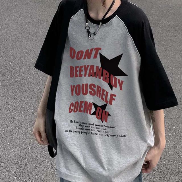 猫ミーム キャット Y2K ロゴ グラフィック ルーズ ラグラン Tシャツ