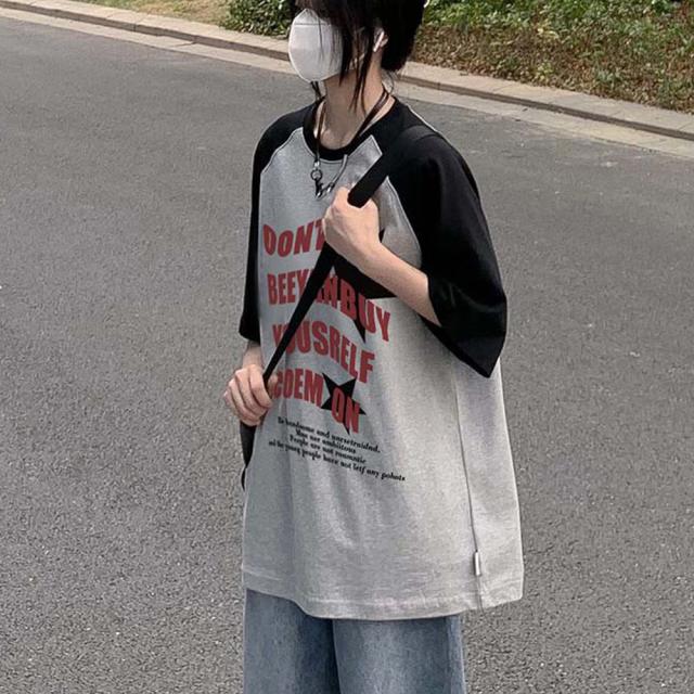 猫ミーム キャット Y2K ロゴ グラフィック ルーズ ラグラン Tシャツ