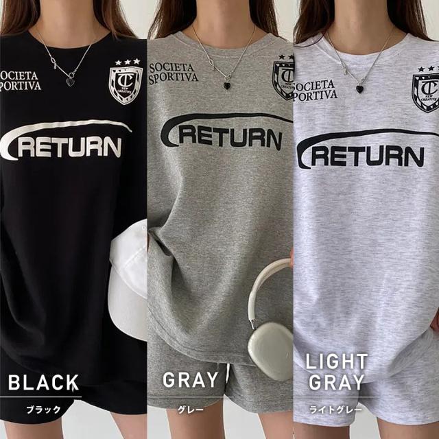 ユニフォームTシャツ トップス&ショートパンツ 2点セット ルームウェア セットアップ ワンマイルウェア