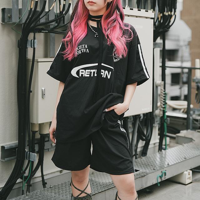 ユニフォームTシャツ トップス&ショートパンツ 2点セット ルームウェア セットアップ ワンマイルウェア