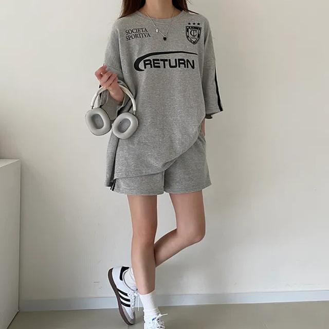 ユニフォームTシャツ トップス&ショートパンツ 2点セット ルームウェア セットアップ ワンマイルウェア