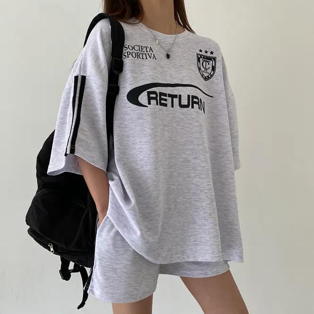 ユニフォームTシャツ トップス&ショートパンツ 2点セット ルームウェア セットアップ ワンマイルウェア