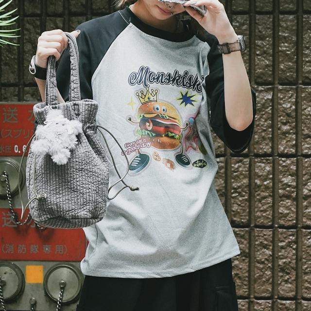 グラフィック ロゴ スペース ギャラクシー 宇宙 ジャンク フード ジャンキープリント ネコ ビッグシルエット ヴィンテージライク 古着風 半袖 Tシャツ