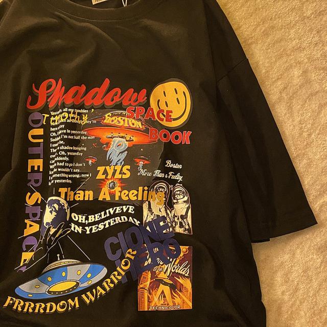 グラフィック ロゴ スペース ギャラクシー 宇宙 ジャンク フード ジャンキープリント ネコ ビッグシルエット ヴィンテージライク 古着風 半袖 Tシャツ