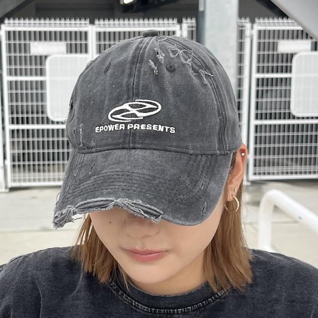 ダメージ 刺繍 ロゴ ベースボール キャップ