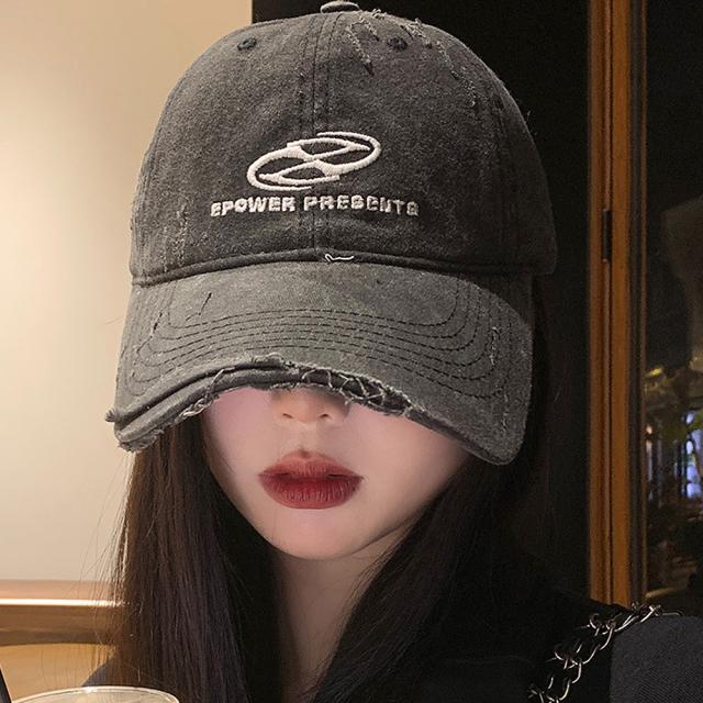 ダメージ 刺繍 ロゴ ベースボール キャップ