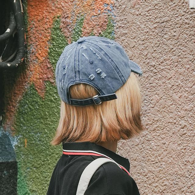 ダメージ 刺繍 ロゴ ベースボール キャップ