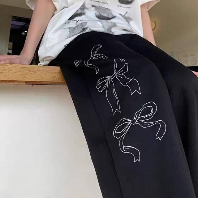 リボン グラフィック プリント スウェットパンツ 