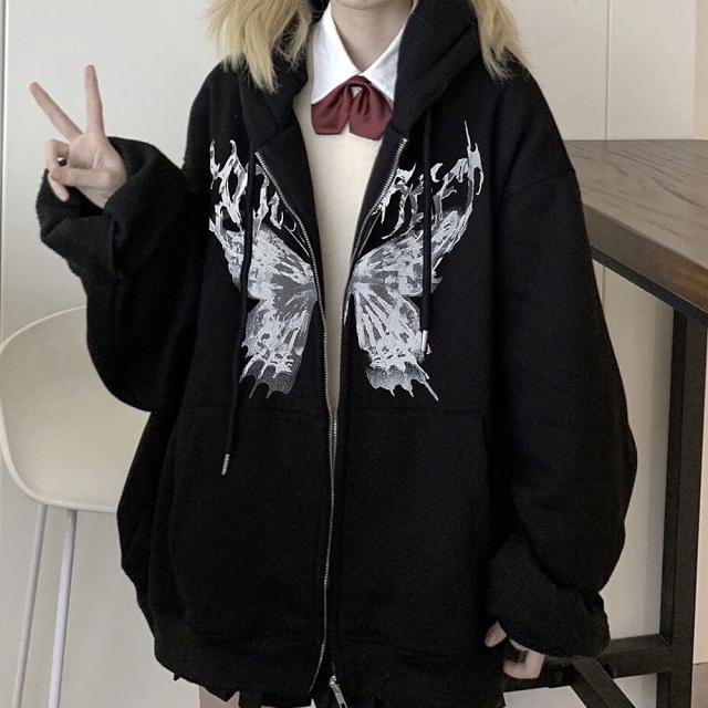 サイエンス バタフライ プリント パーカー 