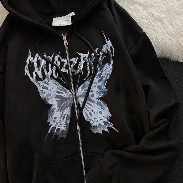 サイエンス バタフライ プリント パーカー 