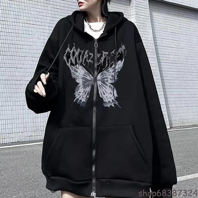 サイエンス バタフライ プリント パーカー 