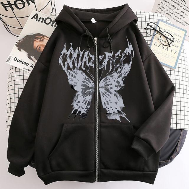 サイエンス バタフライ プリント パーカー 