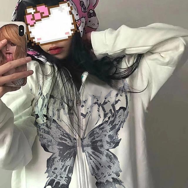 サイエンス バタフライ プリント パーカー 