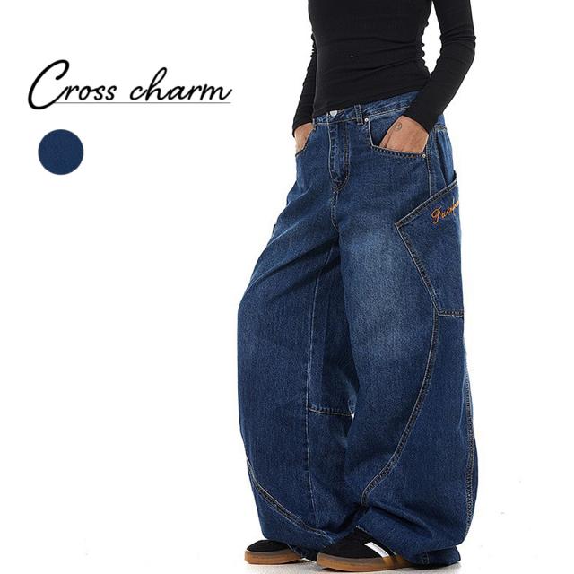 バギー デニム スーパー ワイド パンツ