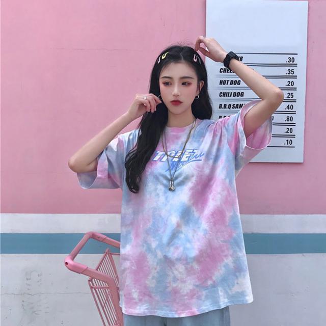 パステルカラー タイダイ柄 Tシャツ