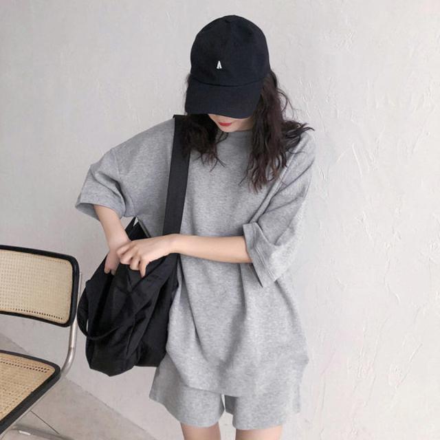 セットアップルームウェア ショートパンツ+トップス上下2点セット