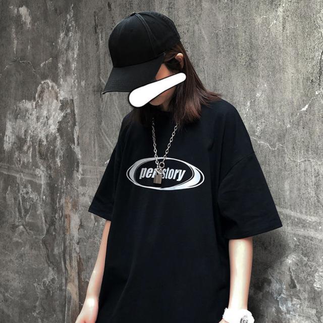 ストリート風 ルーズスタイル 半袖Tシャツ