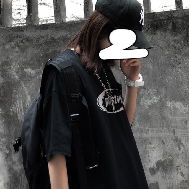 ストリート風 ルーズスタイル 半袖Tシャツ