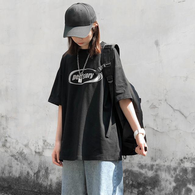 ストリート風 ルーズスタイル 半袖Tシャツ