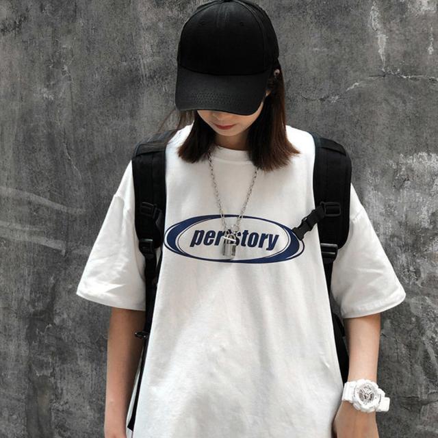 ストリート風 ルーズスタイル 半袖Tシャツ