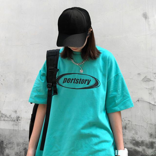 ストリート風 ルーズスタイル 半袖Tシャツ