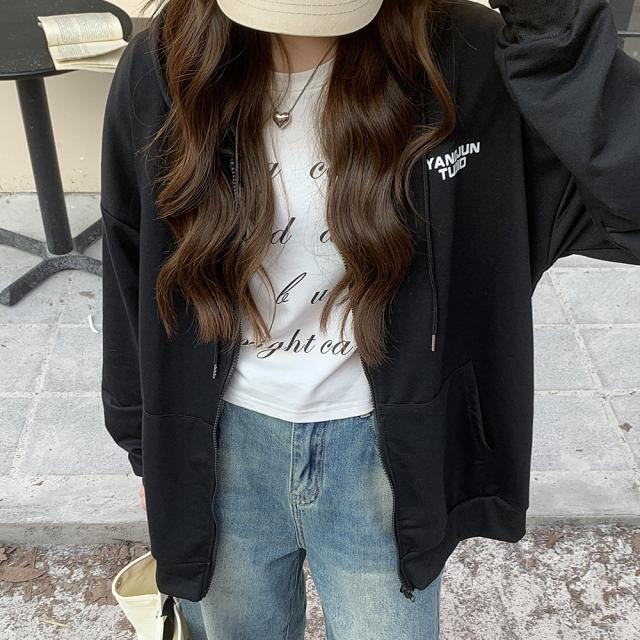 オーバーシルエット シンプルパーカー