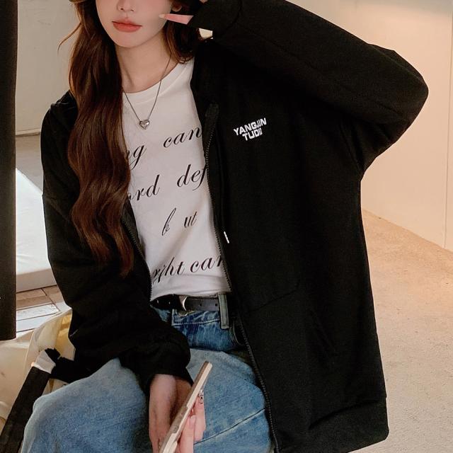 オーバーシルエット シンプルパーカー