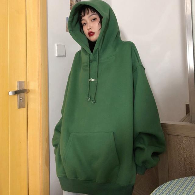 韓国スタイル ビッグシルエット フーディ パーカー