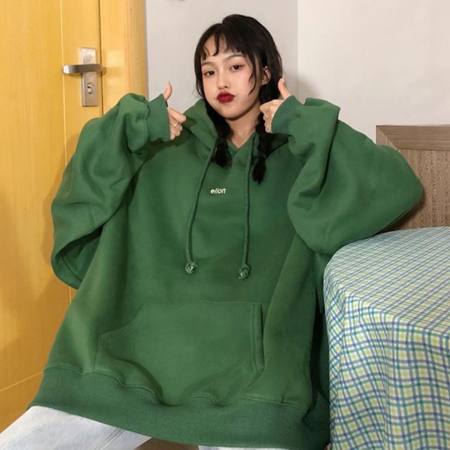 韓国スタイル ビッグシルエット フーディ パーカー