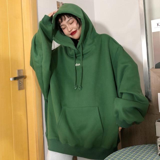 韓国スタイル ビッグシルエット フーディ パーカー
