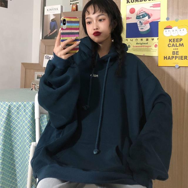 韓国スタイル ビッグシルエット フーディ パーカー