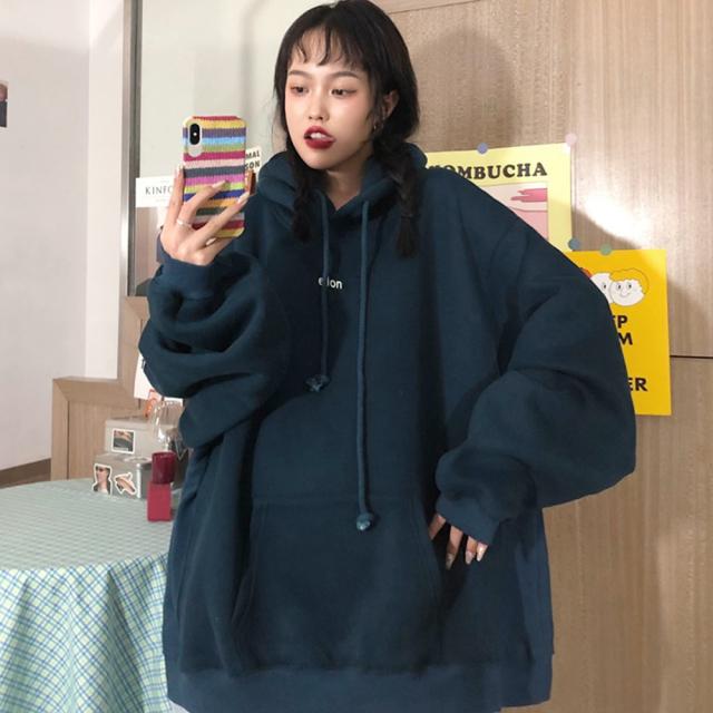韓国スタイル ビッグシルエット フーディ パーカー